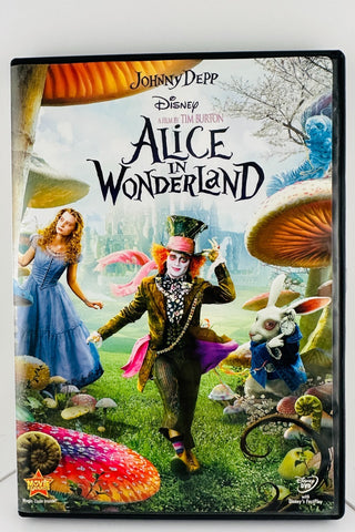Alice in Wonderland (DVD, 2010, 1-Disc) Johnny Depp Tim Burton Disney