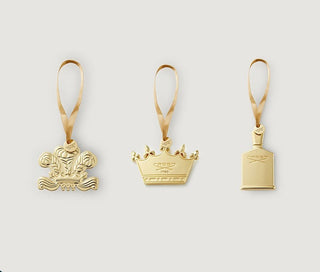 Gold Ornament Set with Ribbon, Set of 3 Luxury Perfume