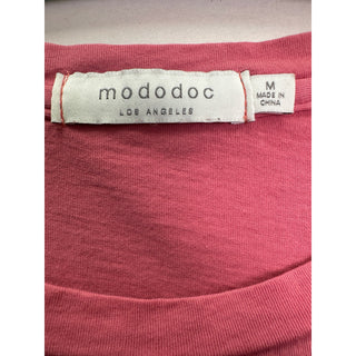 Mododoc Sundance Long Sleeve T Shirt Women M Pink Graphic Crewneck