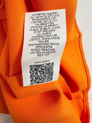 SHEIN Soft & Flowy Orange V-Neck Short Sleeve Top Size Large