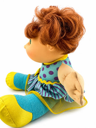 Cabbage Patch Kids 2011 Red Hair Green Eyes Plush Doll with Polka Dot Dress