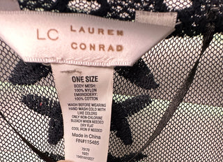 Lauren Conrad Black Floral Mesh Embroidered Kimono Cover Up