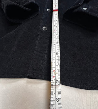 Apt. 9 Men's Slim Fit Black Corduroy Button-Up Shirt Large
