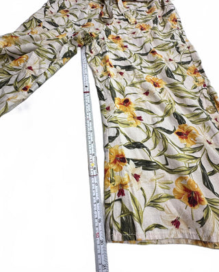Kensie Jeans Womens XL Linen Blend Floral Wide Leg Jumpsuit