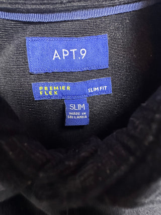 Apt. 9 Men's Slim Fit Black Corduroy Button-Up Shirt Large