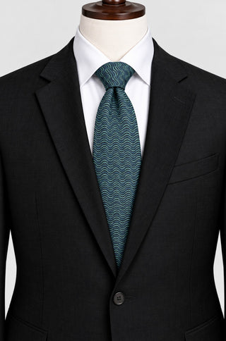 Kenneth Cole New York Handmade Silk Tie with Wave Pattern