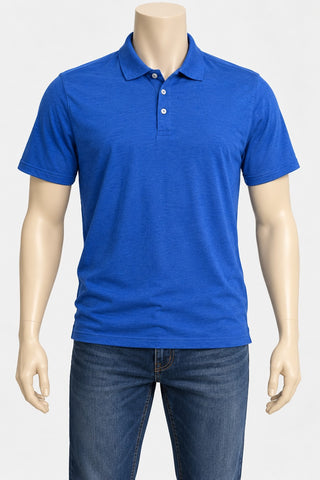 George Men's XL/XG Blue Cotton Blend Short Sleeve Polo Shirt