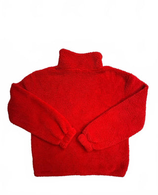 No Boundaries Women's Red Sherpa Fleece Pullover Large 12-14