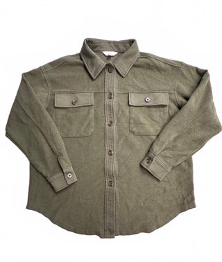 Time and Tru Women's M Olive Green Fleece Shacket