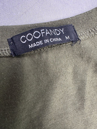 Coofandy Men's Sleeveless V-Neck Tank Top Olive Green Size M