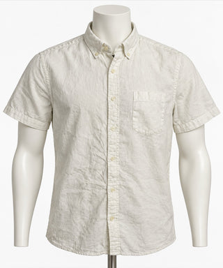 Banana Republic Men's White Linen Short Sleeve Button-Up M
