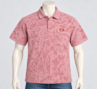 Icecream Pink Terry Cloth Polo Shirt Size Large