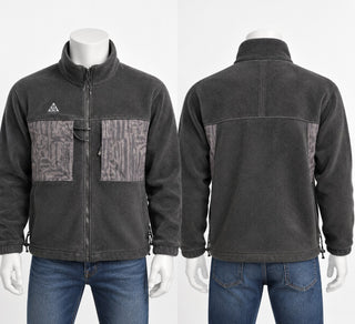 Nike ACG Men's Fleece Jacket Size Small Charcoal Gray Zipper