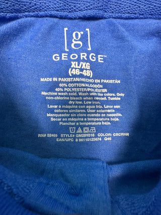 George Men's XL/XG Blue Cotton Blend Short Sleeve Polo