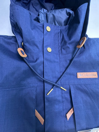 Columbia Interchange Omni-Tech Blue Hooded Jacket L NWOT