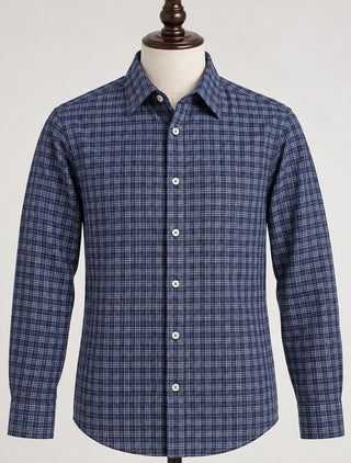 Saks Fifth Avenue BLACK Men’s Large Blue Plaid Shirt