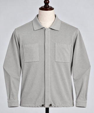 Creme de Silk Mens Large Light Blue Knit Zip Jacket Cardigan