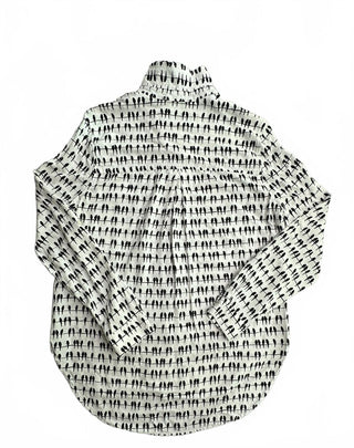 Jane + Delancey Bird Print Button Down Shirt Womens L Rayon