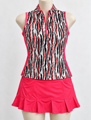 Tail Women's Pink Black Abstract Outfit Sleeveless Golf Polo