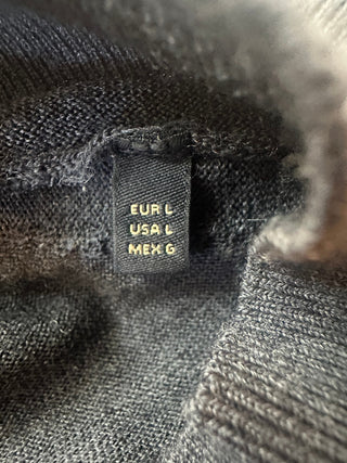 Massimo Dutti Men's Merino Wool Mock Neck Sweater Gray L