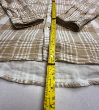 GAP Men's M Tall Tan Plaid Standard Fit Button Up Shirt