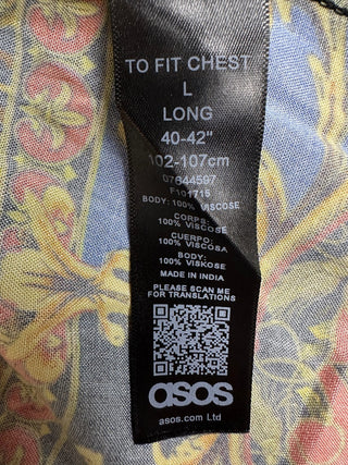ASOS Men's Large Baroque Long Sleeve Shirt Animal Print