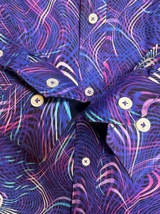 Bugatchi Classic Fit Men's Button-Up Shirt in Vibrant Purple