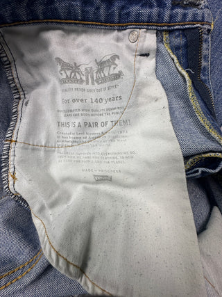 Levi's 505 Regular Fit Jeans Men's 33x32 Blue Distressed