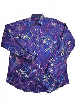 Bugatchi Classic Fit Men's Button-Up Shirt in Vibrant Purple