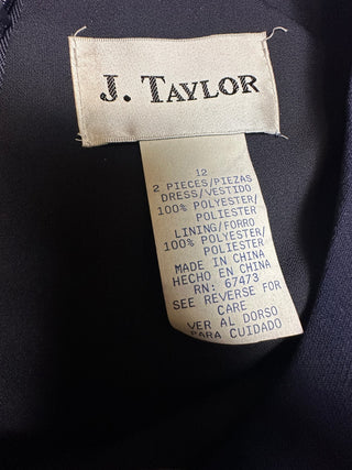 J. Taylor Women's Navy Blue 2-Piece Dress Set Size 12