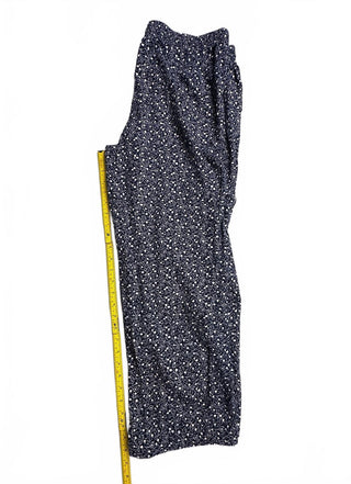 GAP Womens M Navy Floral Wide Leg Pull On Cotton Pants