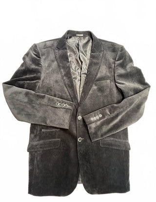 Alberto Cardinali Men's Gray Velvet Tailored Fit Blazer 42L