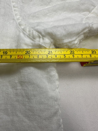 Banana Republic Men's White Linen Short Sleeve Button-Up M