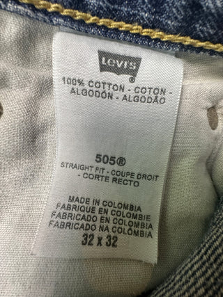 Levi's 505 Regular Fit Men's Jeans 32x32 Distressed Blue