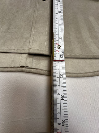 7Diamonds Men's Stretch Suede Shirt Jacket Large Beige Tan
