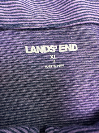 Lands' End XL Purple Quarter Zip Polo Shirt