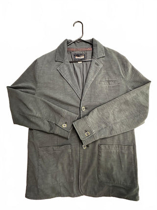 32 Bar Blues Men's Cotton Casual Blazer Jacket Large Gray