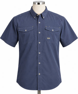 Ariat Rebar Men's Navy Short Sleeve Button-Up Work Shirt M