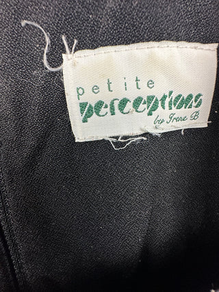 Petite Perceptions Black Dress with White Striped Detail