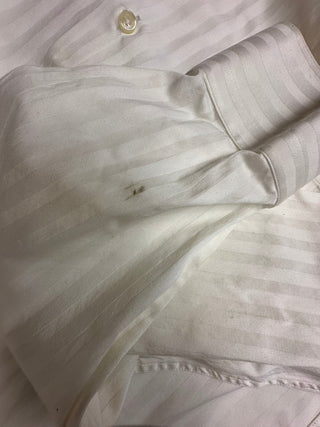 O.H.H.A Chemises Men's 17 43 White Stripe Dress Shirt Cotton