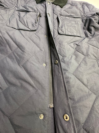Banana Republic Long Quilted Herringbone Navy Jacket Large