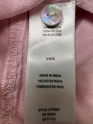 BeachLunchLounge Pink Viscose Button-Up Shirt Women's Large