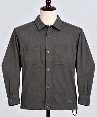 Saints Studio Men's M Black Textured Snap Front Overshirt