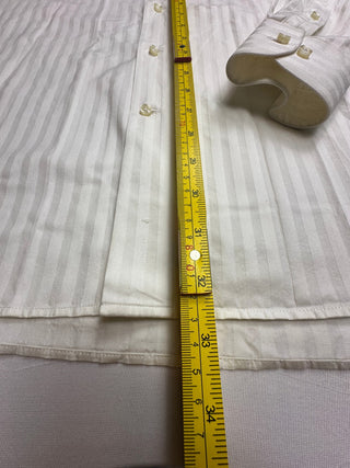 O.H.H.A Chemises Men's 17 43 White Stripe Dress Shirt Cotton