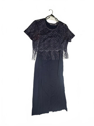 Shar-Tide of California Vintage Navy Blue Lace Overlay 14P