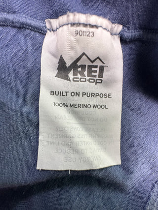 REI Co-op Blue 100% Merino Wool Quarter Zip Base Layer