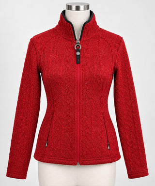 Killtec Red Cable Knit Full Zip Fleece Jacket Women’s 14