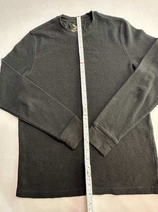 Faded Glory Men's M Black Waffle Knit Thermal Shirt
