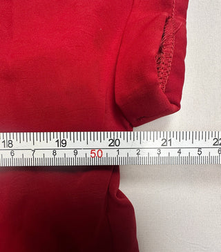 SHEIN Red Short Sleeve Button-Up Shirt Size L US 8/10
