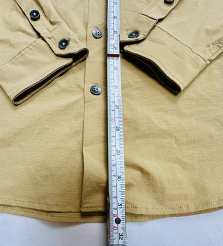 GUESS Men's L Tan Nylon Stretch Utility Shirt Overshirt